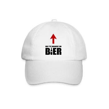 der typ braucht ein bier 01 - Baseballkappe - Weiß/Weiß - Vorne