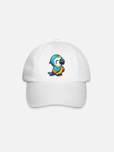 Papagei - Baseballkappe - Weiß/Weiß