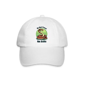 Mein bester Freund hat Schuppen Schlangenliebhaber - Baseballkappe - Weiß/Weiß - Vorne