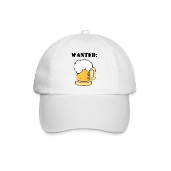 wanted beer - Baseballkappe - Weiß/Weiß - Vorne