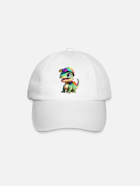 Dinosaurier - Baseballkappe - Weiß/Weiß