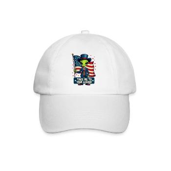 Alien Bring mich zu Deinem Anführer USA Patriot - Baseballkappe - Weiß/Weiß - Vorne