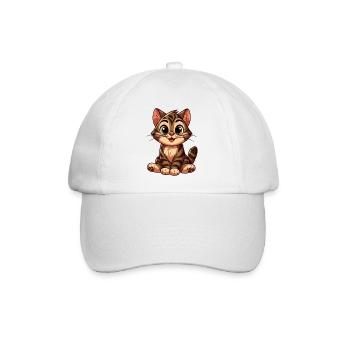Katze Tiger - Baseballkappe - Weiß/Weiß - Vorne