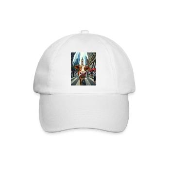 Lustiges Kuh Selfie auf einer belebte Stadt Strass - Baseballkappe - Weiß/Weiß - Vorne