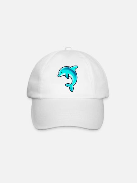 Delfin - Baseballkappe - Weiß/Weiß