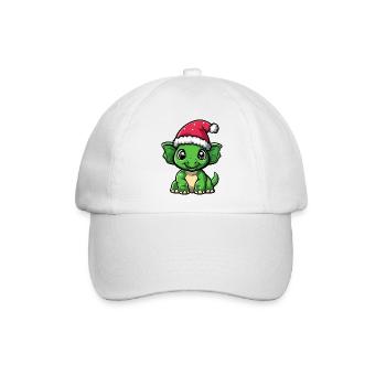 Dinosaurier triceratops Weihnachten Niedlich - Baseballkappe - Weiß/Weiß - Vorne