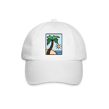 Strand und Sonnenuntergang - Baseballkappe - Weiß/Weiß - Vorne