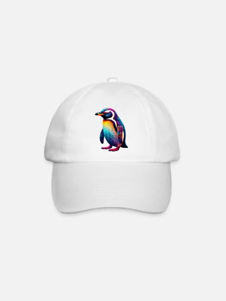 Pinguin - Baseballkappe - Weiß/Weiß