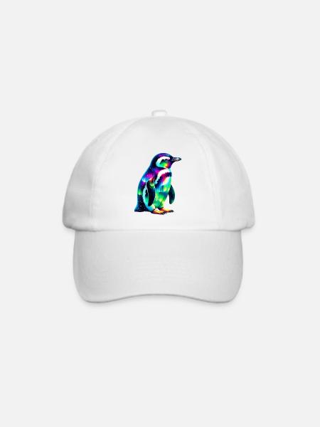 Pinguin - Baseballkappe - Weiß/Weiß