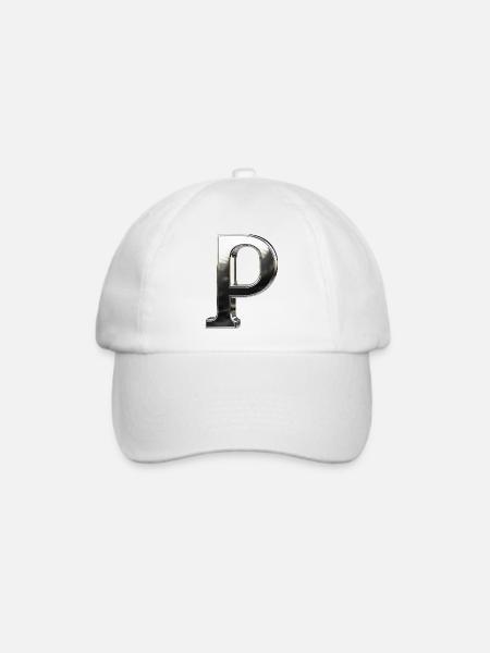 Chrome ,, P " Metallic - Baseballkappe - Weiß/Weiß
