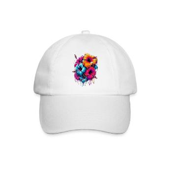 Hibiskusblüten - Baseballkappe - Weiß/Weiß - Vorne