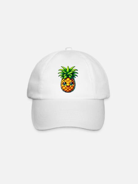 Ananas - Baseballkappe - Weiß/Weiß
