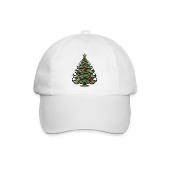 Tannenbaum Weihnachten - Baseballkappe - Weiß/Weiß - Vorne