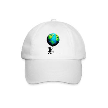 Planet Erde - Baseballkappe - Weiß/Weiß - Vorne