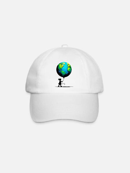 Planet Erde - Baseballkappe - Weiß/Weiß