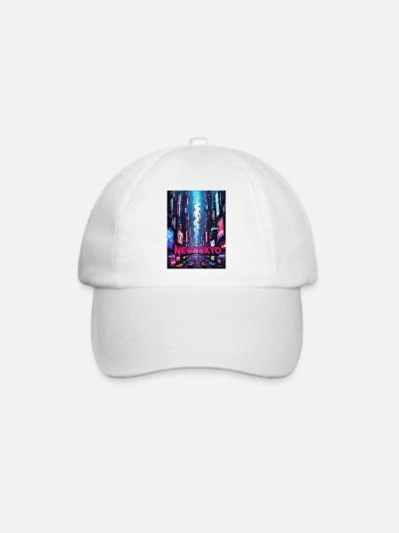 Futuristische Cyberpunk-Stadt - NEOTOKYO - Baseballkappe - Weiß/Weiß
