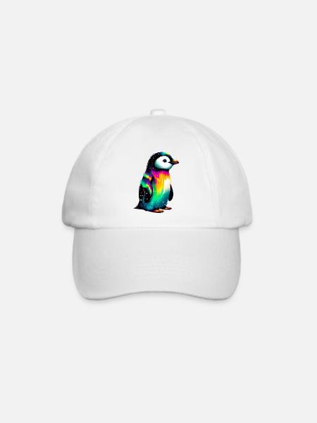 Pinguin - Baseballkappe - Weiß/Weiß