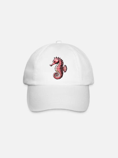 Seepferdchen - Baseballkappe - Weiß/Weiß