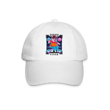 Cooles Disco Schwein - Baseballkappe - Weiß/Weiß - Vorne