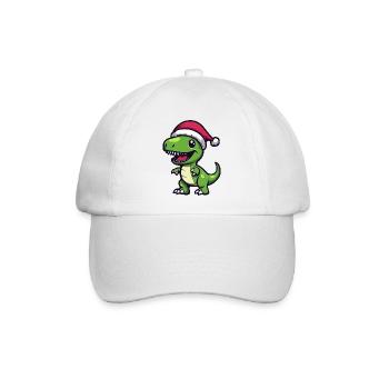 Dinosaurier T-Rex Weihnachten - Baseballkappe - Weiß/Weiß - Vorne