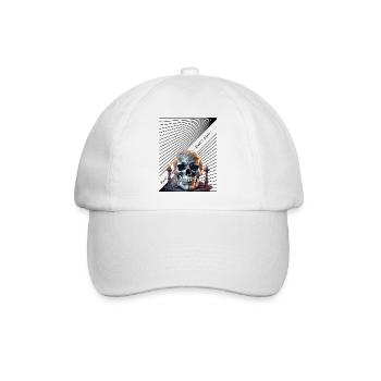Hand Made Skull Ahead - Baseballkappe - Weiß/Weiß - Vorne