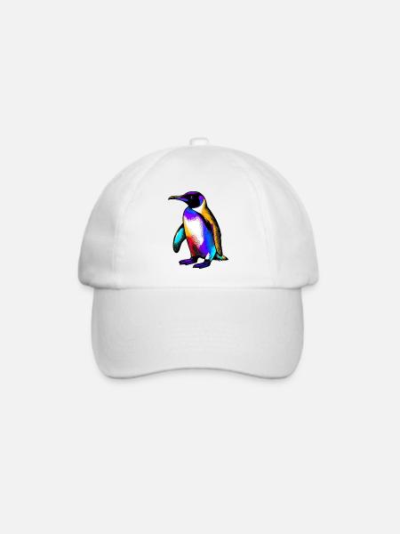 Pinguin - Baseballkappe - Weiß/Weiß