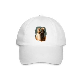 Otter Hochzeitspaar - Baseballkappe - Weiß/Weiß - Vorne