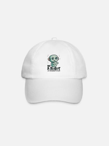 Not a Robot, Just Programmed This Way - Baseballkappe - Weiß/Weiß