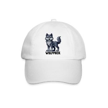 wolf comic - Baseballkappe - Weiß/Weiß - Vorne
