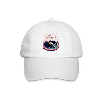 Nur Vinyl Vibes - Baseballkappe - Weiß/Weiß - Vorne