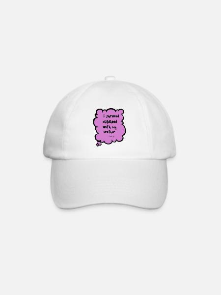 Ich habe meine Kindheit mit meinen Geschwistern überlebt - Baseballkappe - Weiß/Weiß