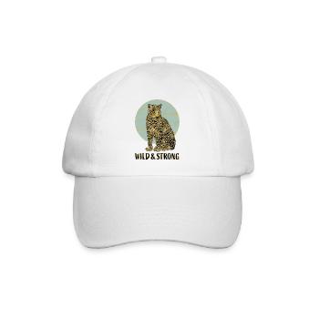 Leopard. Wild and Strong. - Baseballkappe - Weiß/Weiß - Vorne