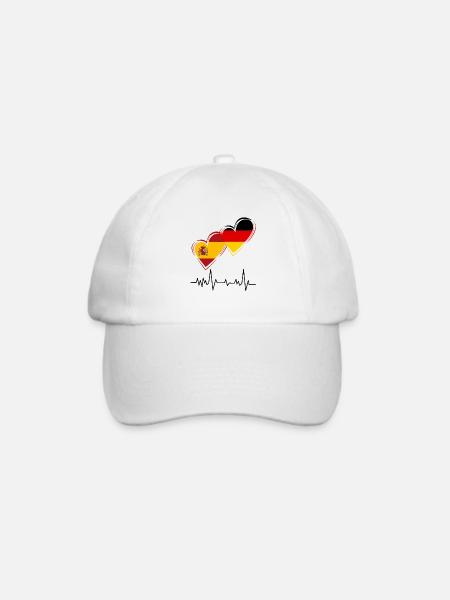 Spanien und Deutschland - Baseballkappe - Weiß/Weiß