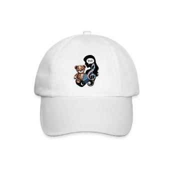 Ermutigender Teddybär mit Musik und Mondschein-Comf - Baseballkappe - Weiß/Weiß - Vorne