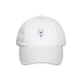 Friedens Symbol mit Mond - Baseballkappe - Weiß/Weiß - Vorne