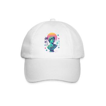 Vaporwave Ästhetik – Antike trifft Neon - Baseballkappe - Weiß/Weiß - Vorne