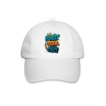 Street Soul Graffiti – urbanes Wandkunst-Motiv - Baseballkappe - Weiß/Weiß - Vorne