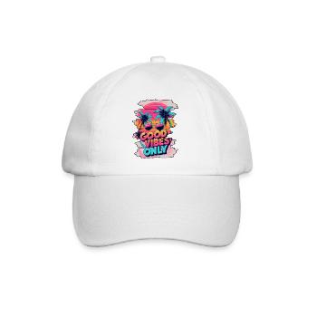 GoodVibesOnly - Baseballkappe - Weiß/Weiß - Vorne