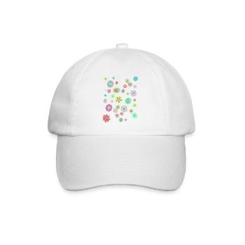 Bunte Blumenmuster für fröhliche Anlässe - Baseballkappe - Weiß/Weiß - Vorne