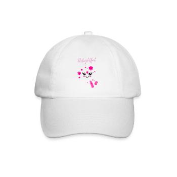 Delightful mit niedlichem Kawaii-Gesicht Lipstick - Baseballkappe - Weiß/Weiß - Vorne