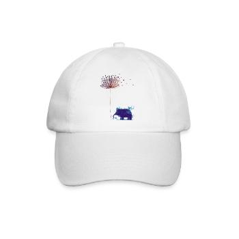 Löwenzahn-Traum: Blauer Elefant - Baseballkappe - Weiß/Weiß - Vorne