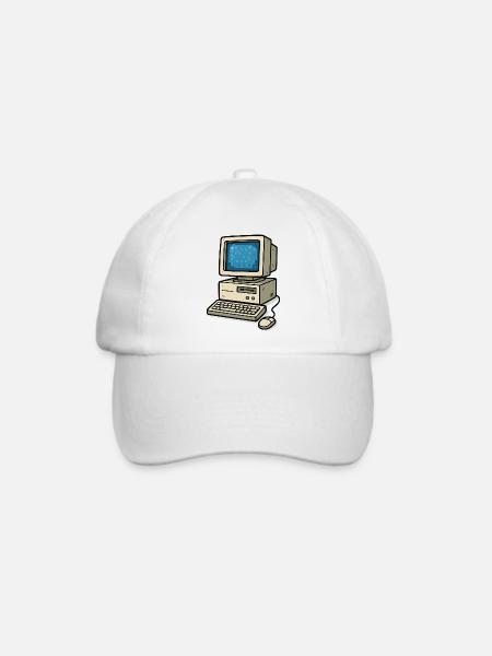 computer old school - Baseballkappe - Weiß/Weiß