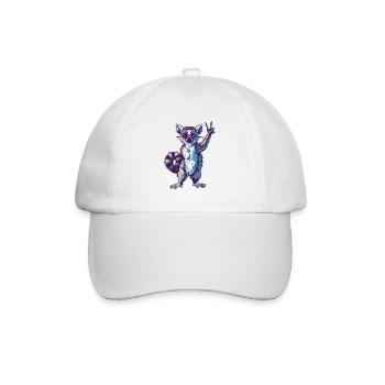 Retro Maki Lemur - Baseballkappe - Weiß/Weiß - Vorne