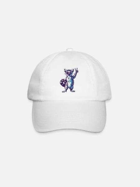 Retro Maki Lemur - Baseballkappe - Weiß/Weiß