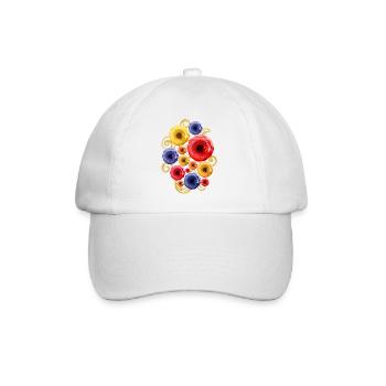 Bunte Blumen (Wasserfarben) - Baseballkappe - Weiß/Weiß - Vorne