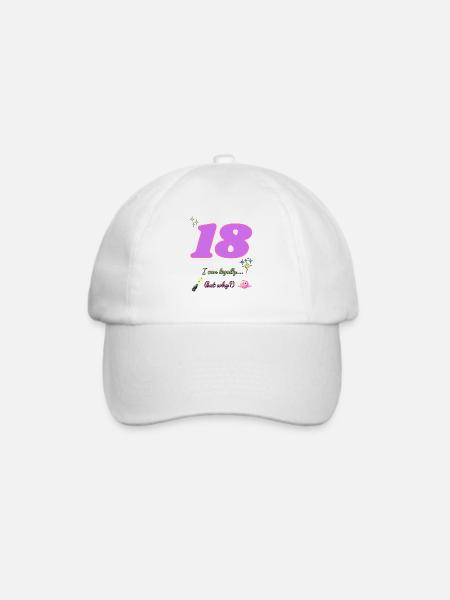 Lustiges T-Shirt zum 18. Geburtstag - '18 Ich kann legal... - Baseballkappe - Weiß/Weiß
