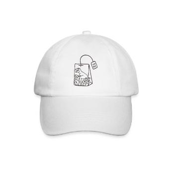 Dinosaurier Teebeutel Design - Baseballkappe - Weiß/Weiß - Vorne