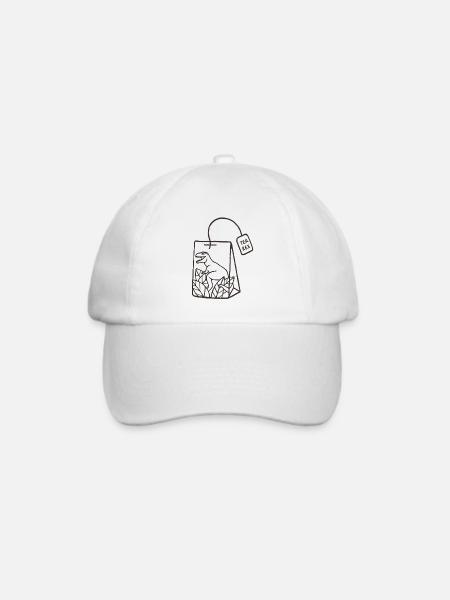 Dinosaurier Teebeutel Design - Baseballkappe - Weiß/Weiß