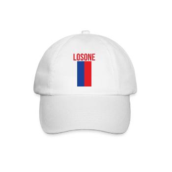 Tessiner Flagge mit Losone Schriftzug - Baseballkappe - Weiß/Weiß - Vorne