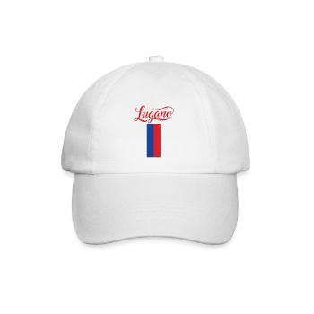 Lugano Tessin Flag Design für Fans - Baseballkappe - Weiß/Weiß - Vorne